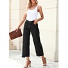 image:imageSidefeel Womens High Waisted Straight Leg Jeans Loose Cropped Denim PantsBlack
