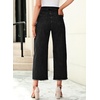 image:imageSidefeel Womens High Waisted Straight Leg Jeans Loose Cropped Denim PantsBlack