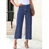 image:imageSidefeel Womens High Waisted Straight Leg Jeans Loose Cropped Denim PantsBlue