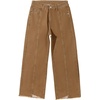 image:imageSidefeel Womens High Waisted Straight Leg Jeans Loose Cropped Denim PantsBrown