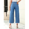 image:imageSidefeel Womens High Waisted Straight Leg Jeans Loose Cropped Denim PantsMist Blue
