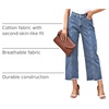 image:imageSidefeel Womens High Waisted Straight Leg Jeans Loose Cropped Denim PantsSky Blue