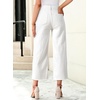 image:imageSidefeel Womens High Waisted Straight Leg Jeans Loose Cropped Denim PantsWhite