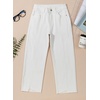 image:imageSidefeel Womens High Waisted Straight Leg Jeans Loose Cropped Denim PantsWhite
