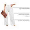 image:imageSidefeel Womens High Waisted Straight Leg Jeans Loose Cropped Denim PantsWhite