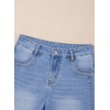 image:imageSidefeel Womens High Waisted Stretchy Folded Hem Jean ShortsIceland Blue