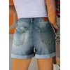 image:imageSidefeel Womens High Waisted Stretchy Folded Hem Jean ShortsVintage Blue