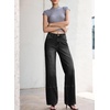 image:imageSidefeel Womens High Waisted Wide Leg Jeans Loose Stretchy Denim PantsBlack