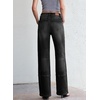 image:imageSidefeel Womens High Waisted Wide Leg Jeans Loose Stretchy Denim PantsBlack