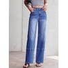 image:imageSidefeel Womens High Waisted Wide Leg Jeans Loose Stretchy Denim PantsBlue