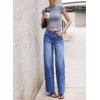 image:imageSidefeel Womens High Waisted Wide Leg Jeans Loose Stretchy Denim PantsBlue