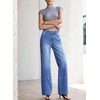 image:imageSidefeel Womens High Waisted Wide Leg Jeans Loose Stretchy Denim PantsLight Blue