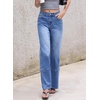 image:imageSidefeel Womens High Waisted Wide Leg Jeans Loose Stretchy Denim PantsLight Blue