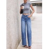 image:imageSidefeel Womens High Waisted Wide Leg Jeans Loose Stretchy Denim PantsLight Blue