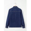 image:imageSidefeel Womens Long Sleeve Ruffle Trim Button Down Denim ShirtBluing