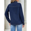 image:imageSidefeel Womens Long Sleeve Ruffle Trim Button Down Denim ShirtBluing