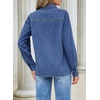 image:imageSidefeel Womens Long Sleeve Ruffle Trim Button Down Denim ShirtLight Blue