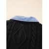 image:imageSidefeel Womens Patchwork Pullover Chunky SweatersBlack