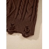 image:imageSidefeel Womens Patchwork Pullover Chunky SweatersBrown