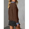 image:imageSidefeel Womens Patchwork Pullover Chunky SweatersBrown