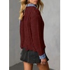 image:imageSidefeel Womens Patchwork Pullover Chunky SweatersBurgundy