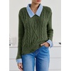 image:imageSidefeel Womens Patchwork Pullover Chunky SweatersGreen