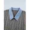 image:imageSidefeel Womens Patchwork Pullover Chunky SweatersMedium Grey