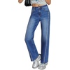 image:imageSidefeel Womens Rhinestone Wide Leg Jeans High Waisted Denim PantsBlue
