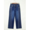 image:imageSidefeel Womens Rhinestone Wide Leg Jeans High Waisted Denim PantsDark Blue