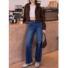 image:imageSidefeel Womens Wide Leg Jeans High Waisted Denim PantsDark Blue