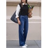 image:imageSidefeel Womens Wide Leg Jeans High Waisted Denim PantsDark Blue