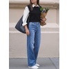 image:imageSidefeel Womens Wide Leg Jeans High Waisted Denim PantsLight Blue