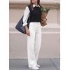 image:imageSidefeel Womens Wide Leg Jeans High Waisted Denim PantsWhite