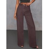 image:imageSidefeel Womens Wide Leg Jeans High Waisted Stretchy Baggy Denim PantsCoffee