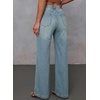 image:imageSidefeel Womens Wide Leg Jeans High Waisted Stretchy Baggy Denim PantsLight Retro Blue