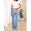 image:imageSidefeel Womens Wide Leg Jeans High Waisted Stretchy Denim PantsIceland Blue