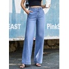 image:imageSidefeel Womens Wide Leg Jeans High Waisted Stretchy Loose Denim PantsLight Blue