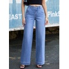 image:imageSidefeel Womens Wide Leg Jeans High Waisted Stretchy Loose Denim PantsLight Blue