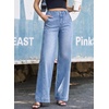 image:imageSidefeel Womens Wide Leg Jeans High Waisted Stretchy Loose Denim PantsSky Blue