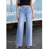 image:imageSidefeel Womens Wide Leg Jeans High Waisted Stretchy Loose Denim PantsSky Blue