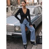 image:imageSidefeel Womens Wide Leg Jeans Mid Rise Cuffed Denim PantsVintage Blue