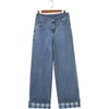 image:imageSidefeel Womens Wide Leg Jeans Mid Rise Cuffed Denim PantsVintage Blue