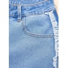 image:imageSidefeel Womens Wide Leg Jeans Patchwork Denim Pants with PocketsLight Blue