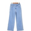 image:imageSidefeel Womens Wide Leg Jeans Patchwork Denim Pants with PocketsLight Blue