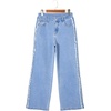 image:imageSidefeel Womens Wide Leg Jeans Patchwork Denim Pants with PocketsLight Blue