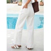 image:imageSidefeel Womens Wide Leg Jeans Patchwork Denim Pants with PocketsWhite