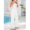 image:imageSidefeel Womens Wide Leg Jeans Patchwork Denim Pants with PocketsWhite