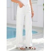 image:imageSidefeel Womens Wide Leg Jeans Patchwork Denim Pants with PocketsWhite