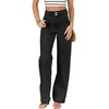 image:imageSidefeel Jeans for Women High Waisted Straight Leg Denim PantsBlack