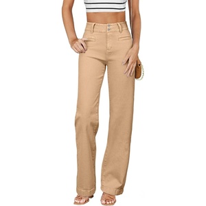 image:imageSidefeel Jeans for Women High Waisted Straight Leg Denim PantsKhaki